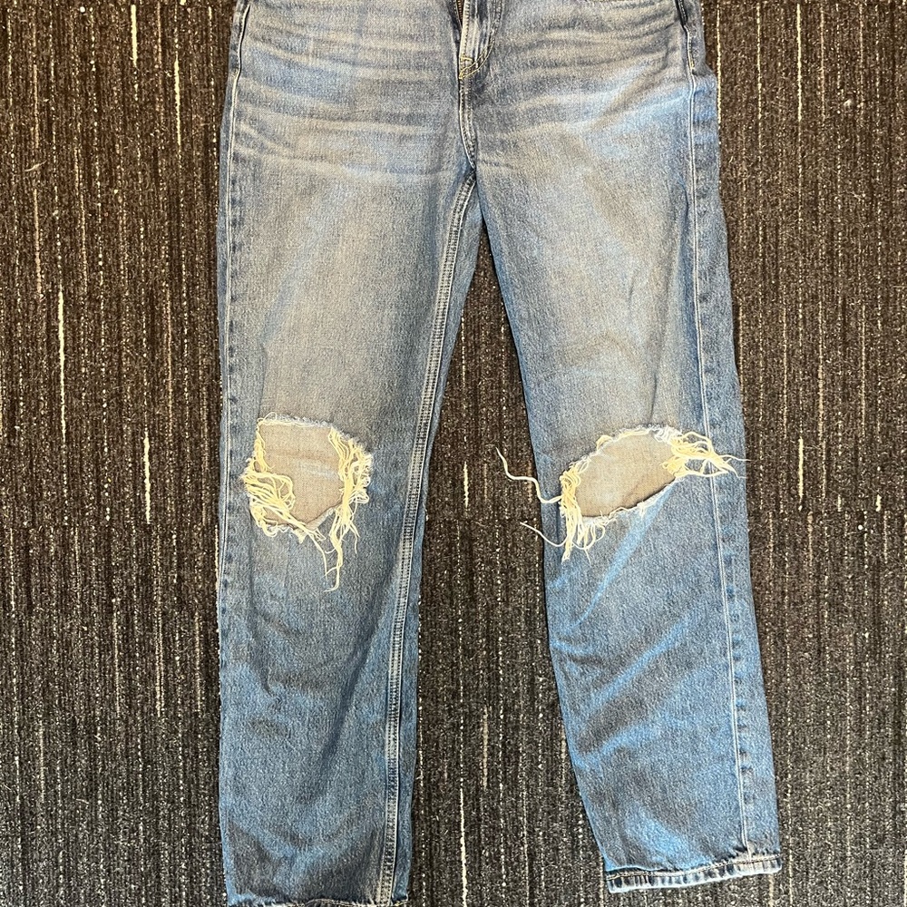 Levi's Blue Straight Leg Distressed Jeans